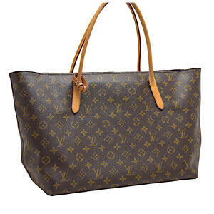 Louis Vuitton Raspail Monogram Tote Bag Canvas Leather Brown